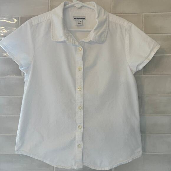 Amazon Essentials Girls' Uniform Classic Fit Short Sleeve Oxford Shirt | S (6-7) - Picture 1 of 4